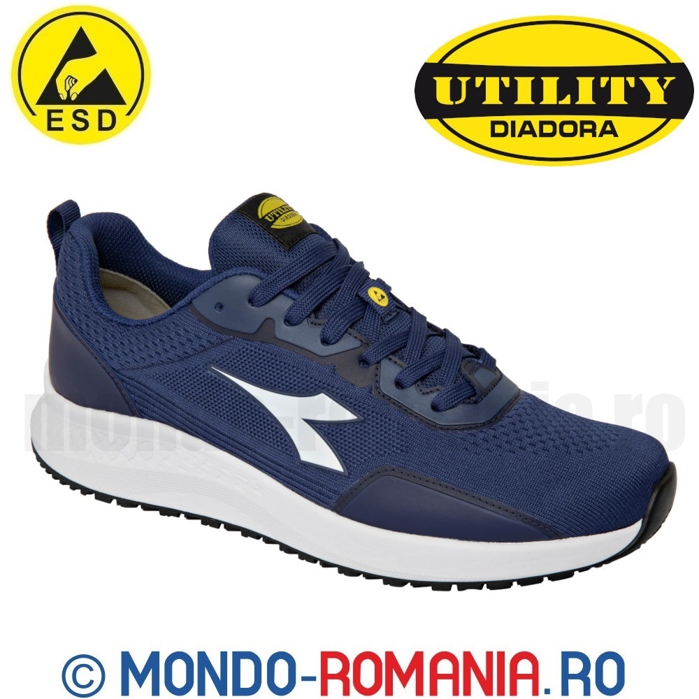 Pantofi de lucru, ESD, fara bombeu -  DIADORA CREW EVO Blue - SR ESD