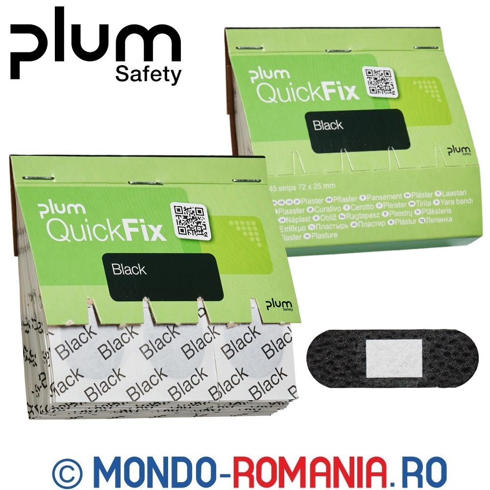 Rezerva 45 plasturi negri PLUM