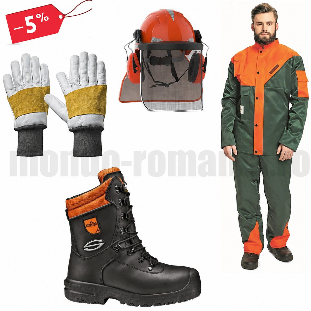 Set fasonator: jacheta, pantaloni, casca si manusi
