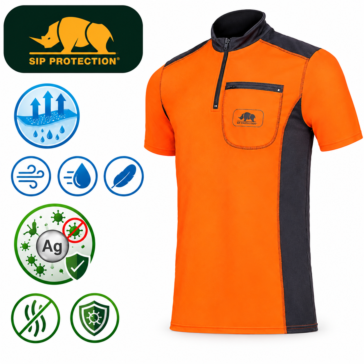 Tricou tehnic profesional cu mânecă scurtă - SIOEN Outdoor NANOSilver