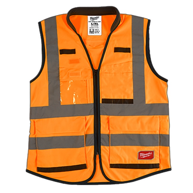 Vesta reflectorizanta, multifunctionala, orange - MILWAUKEE PREMIUM 15 pockets